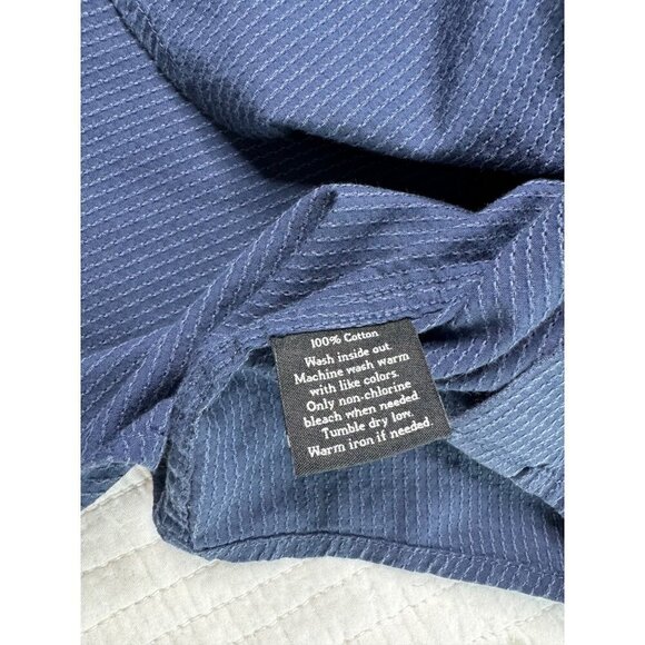 Rock & Republic Button Down Long Sleeve Shirt w/ Roll Tabs SZ Medium Dark Blue - Picture 10 of 11